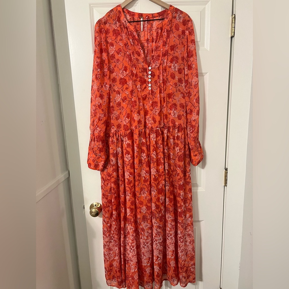 Free People Floral Red Dress